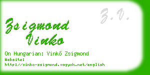 zsigmond vinko business card